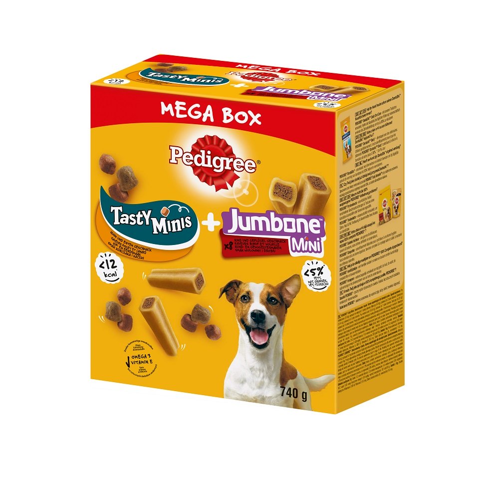 Tasky Mini Dog PEDIGREE Mega Box Tasty Minis e Jumbone Mini al gusto di pollo e manzo ...