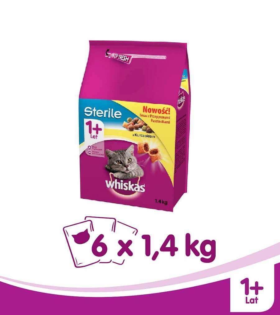 WHISKAS 1+ Sterile Dorosły Pollo 6 x 1,4kg Fera24.it