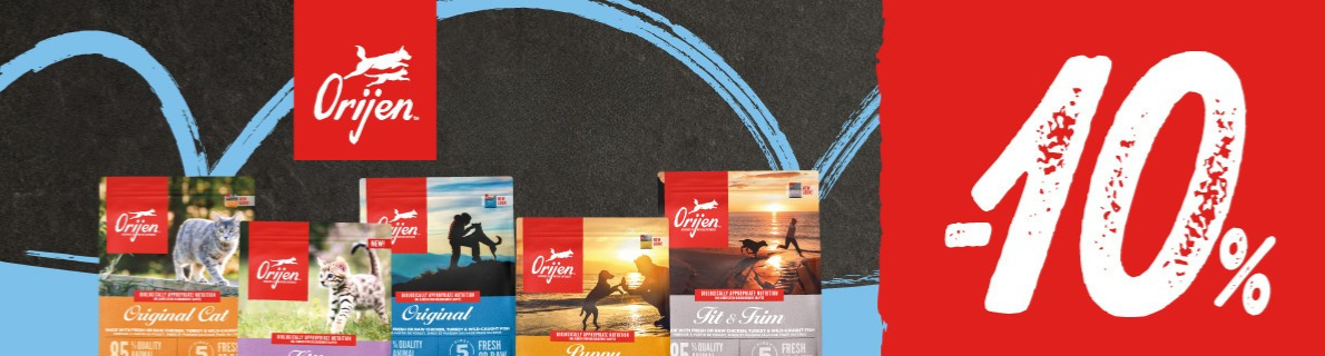 Promozione ORIJEN sconto 10 % su alimenti da 1,8 kg e 2 kg