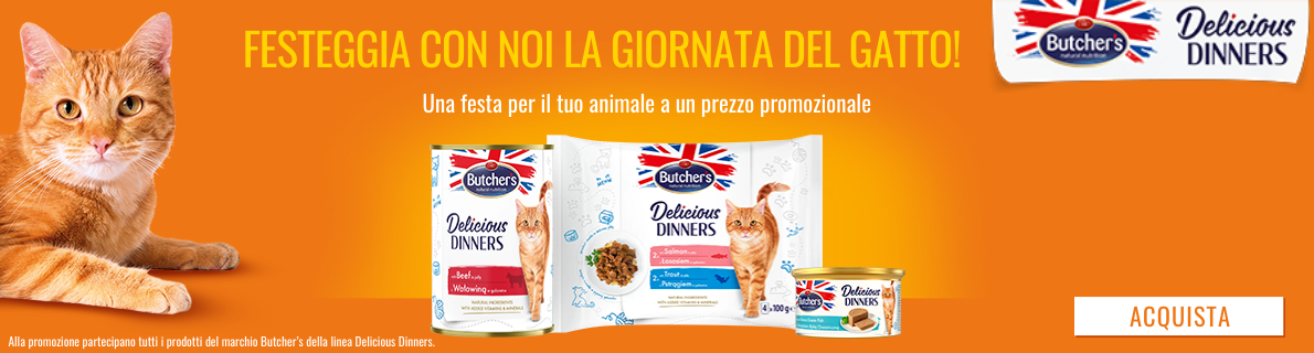 Promozione BUTCHER'S – sconto del 10% sui cibi umidi Delicious Dinners