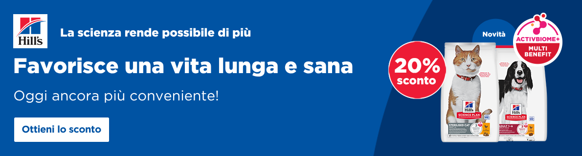 Promozione HILL'S -20% su alimenti veterinari per cani e gatti