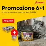 Promozione JOSERA Cibo umido per gatti in scatoletta da 200g 6+1 GRATIS