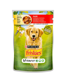 FRISKIES Vitafit Adult con manzo e carote 20x100g cibo umido per cani adulti