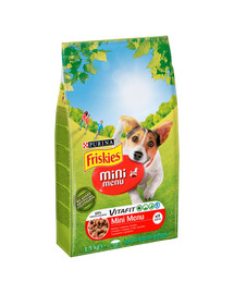 FRISKIES Mini Menu con manzo e verdure 1,5 kg cibo secco per cani adulti di piccola taglia