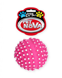 PET NOVA DOG LIFE STYLE Palla di riccio rosa da 6,5 cm con linguette