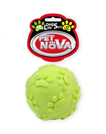 PET NOVA DOG LIFE STYLE Pallina da 6 cm con suono, gialla, al gusto di menta
