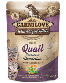 CARNILOVE Quail & Dandelion 24 x 85g per gatti sterilizzati Quaglia con tarassaco