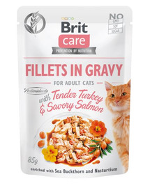 BRIT Care Fillets in gravy 24 x 85 g filetti di tacchino e salmone in salsa