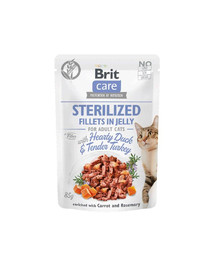 BRIT Care Sterilized Fillets in Jelly Duck&Turkey 24 x 85 anatra e tacchino per gatti dopo la sterilizzazione