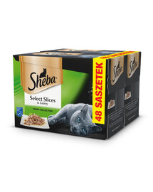 SHEBA Select Slices in Gravy cibo umido per gatti in salsa 48 x 85g
