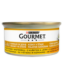 GOURMET Gold con pollo e fegato in salsa 24x85g cibo umido per gatti