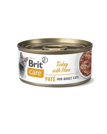 BRIT CARE Cat turkey & ham 24 x 70 g Paté di tacchino e prosciutto per gatti