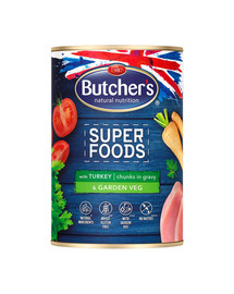 BUTCHER'S Superfoods Dog Tripe con tacchino e verdure 400 g