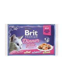 BRIT Premium Dinner Plate Mix in Jelly 340 g (4x85 g)