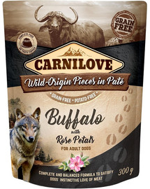 CARNILOVE Dog Paté Buffalo with Rose Petals 12 x 300g Bufalo con petali di rosa