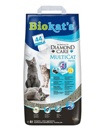BIOKAT'S Diamond Care Multicat fresh 8 l in bentonite al profumo di fiori di cotone