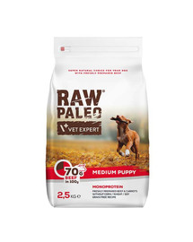 VETEXPERT Raw Paleo Beef puppy medium 2,5kg per cuccioli di taglia media