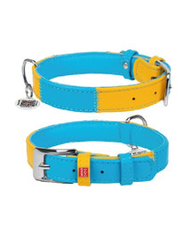 WAU-DOG Glamour Colors of freedom Collare in cuoio con codice QR per cane XL 35 mm / 46-60 cm