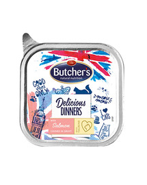 BUTCHER'S Classic Delicious Dinner Cat pezzi con salmone e aneto in salsa 100 g