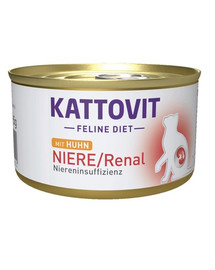 KATTOVIT Feline Diet Niere/Renal Chicken kurczak 12x85 g