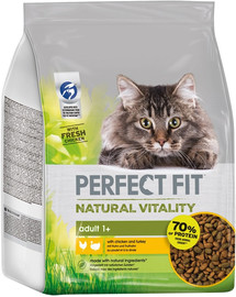 PERFECT FIT Natural Vitality con pollo e tacchino per gatti adulti 3 x 2,4 kg