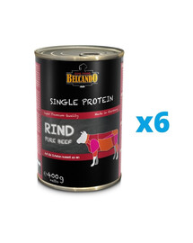 BELCANDO Single Protein Manzo 6 x 400g cibo umido per cani