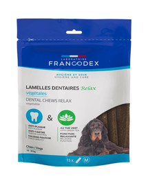 FRANCODEX RELAX strisce da masticare medie per rimuovere tartaro e odori 352,5 g/15 strisce
