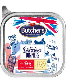 BUTCHER'S Delicious Dinners cibo per gatti con pezzi di manzo in salsa 100g