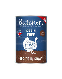 BUTCHER'S Original Recipe in Gravy cibo per cani, pezzi con tacchino in salsa, 400g