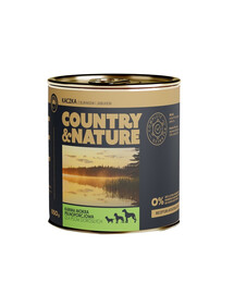 COUNTRY&NATURE Cibo umido senza cereali Anatra con barbabietola e mela 850g