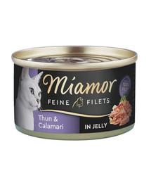 MIAMOR Feline Filetti di tonno e calamari in salsa propria 100 g