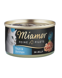 MIAMOR Filetti felini tonno e gamberetti in salsa propria 100 g