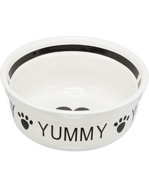 TRIXIE Ciotola in ceramica, per cani/gatti, bianco/nero, 0,25 l/ 13 cm, adatta a TX-24640