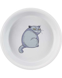 TRIXIE Ciotola per gatti in ceramica con motivo a gatto 0,25l/13cm