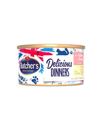 BUTCHER'S Classic Delicious Dinners con mousse di salmone e gamberi 24x85 g