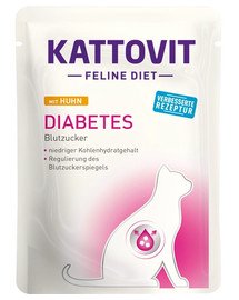 KATTOVIT Feline Diet Diabetes Pollo 85g