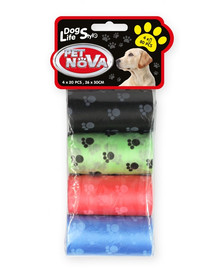 PET NOVA Dog Lifestyle sacchetti igienici, 4 rotoli x 20 pz.