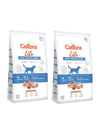 CALIBRA Dog Life Adult Medium Breed Chicken 24kg (2 x 12kg)