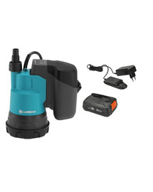 GARDENA Pompa sommersa a batteria per acqua pulita 2000/2 18V P4A con batteria ricaricabile