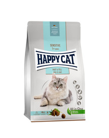 HAPPY CAT Sensitive Hair & Skin 4 kg sulla pelle e sul mantello