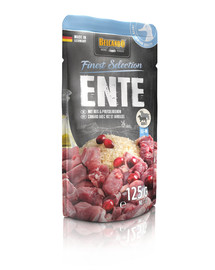 BELCANDO Cibo umido per cani riso anatra mirtilli 125 g