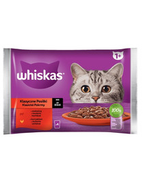 WHISKAS Adult Pasti Classici 4x85g Bocconcini con pollo e manzo in salsa