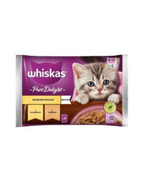 WHISKAS Junior in bustina 4x85g cibo umido in gelatina con pollo e tacchino per gattini