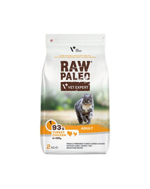 VETEXPERT Raw Paleo Adult Cat Turkey&Chicken per gatti adulti tacchino e pollo 2kg