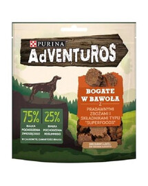 PURINA ADVENTUROS Snack per cani con carne di bufalo e cereali ancestrali 90g