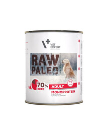 VETEXPERT RAW PALEO Adult beef 800g cibo umido al manzo
