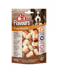 8IN1 Friandise pour chien Flavours Meaty Biscuits 100 g