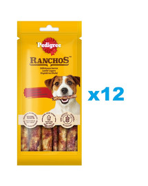 PEDIGREE Ranchos Masticare più a lungo 12x40g di crocchette per cani al gusto di manzo