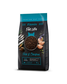 FITMIN Cat For Life Adult Fish and Chicken 8 kg per gatti adulti con pesce e pollo