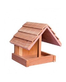 VITAPOL Mangiatoia per uccelli, in legno di cedro 15,5x13,5 cm